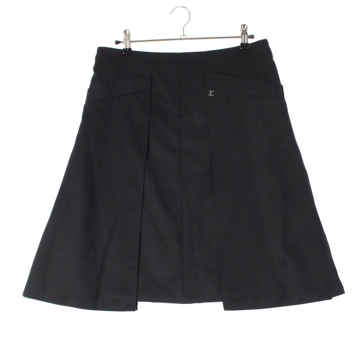 CHANEL 06A wool COCO Mark skirt Bottoms black 38