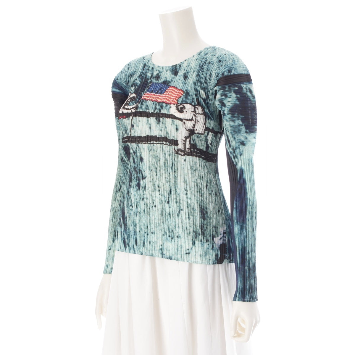 PLEATS PLEASE ISSEY  Apollo 11 Space Moon Long Sleeve tops PP92-JK096 blue 3
