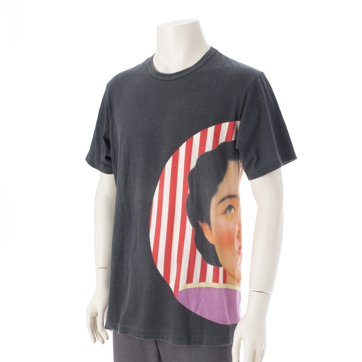 Yohji Yamamoto POUR HOMME Actress Saeko Tsuemura short-sleeved T-shirt Cut tops black 2