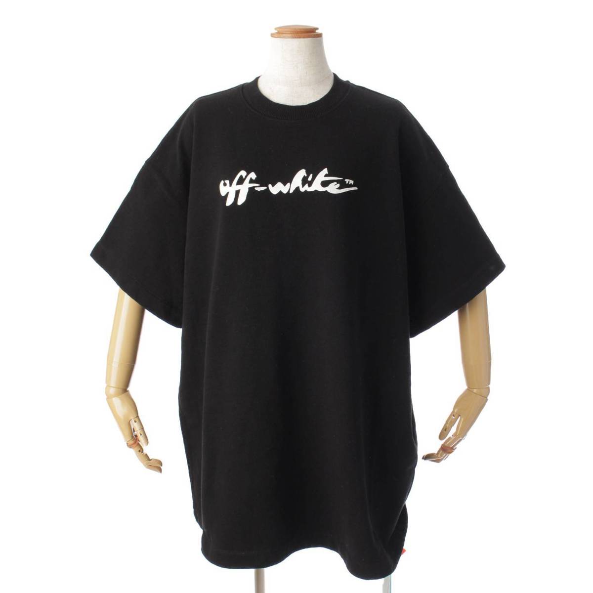 OFF-WHITE cotton Painted Logo Oversized Short sleeve T-shirt tops OWDB335S22JER001 black XS