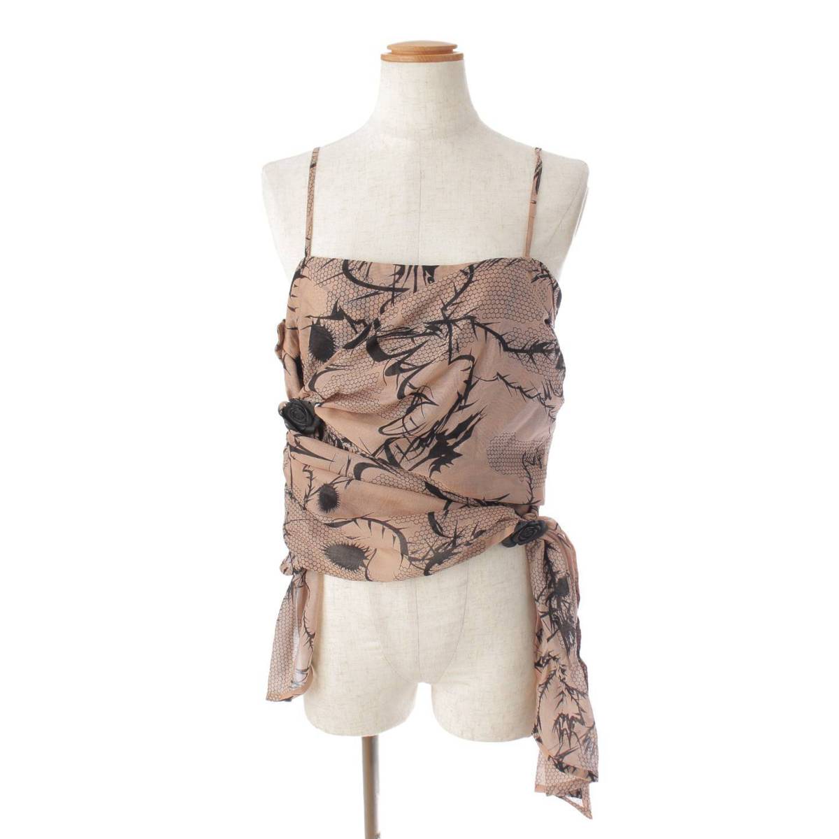 ISSEY MIYAKE polyester Rose thorn motif cropped tops IM71FJ086 beige 2
