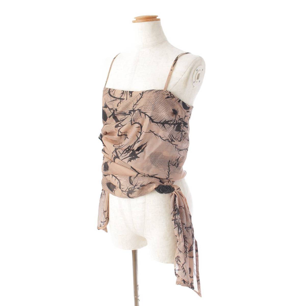 ISSEY MIYAKE polyester Rose thorn motif cropped tops IM71FJ086 beige 2