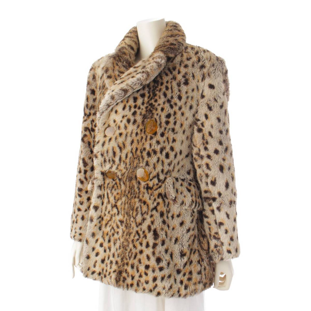 [Vivienne Westwood] Vivienne Westwood 1988 Time Machine Collection Leopard Coat Multicolor 10 [Used] [Authenticated and Guaranteed Authentic] 193462