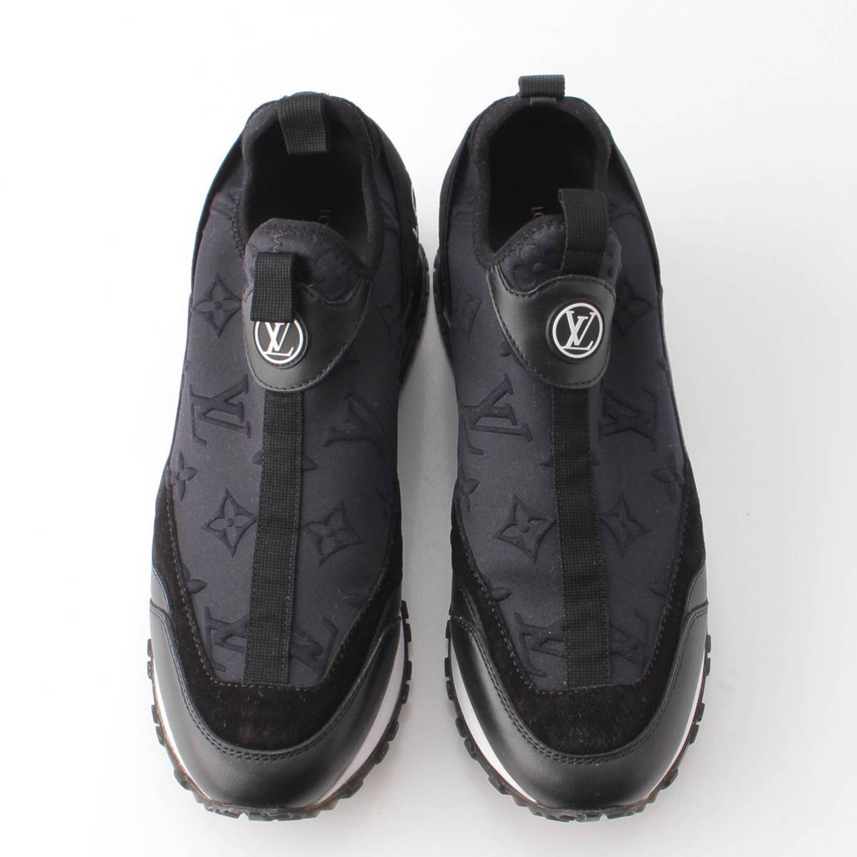 [Louis Vuitton] Louis Vuitton 23 Stainless Steel Runaway Line Fabric x Leather Sneakers 1AB3GB Black 37 1/2 [Used] [Authenticated and Guaranteed Authentic] 194697