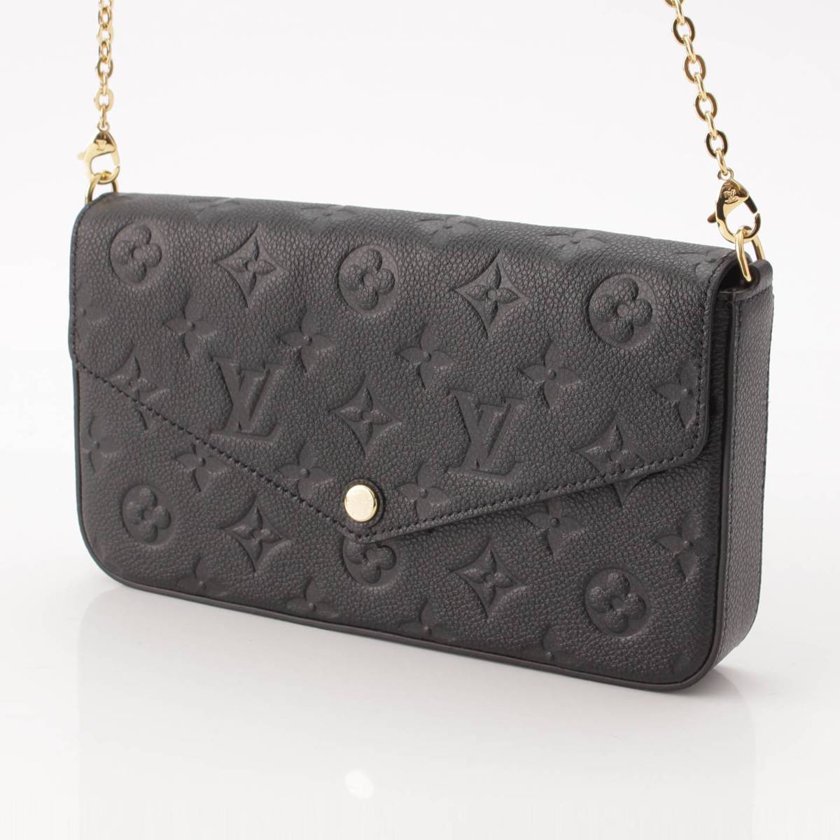 [Louis Vuitton] Louis Vuitton Monogram Empreinte Pochette Felicie Shoulder Bag M64064 Noir [Used] [Authenticated and Guaranteed Authentic] 194840