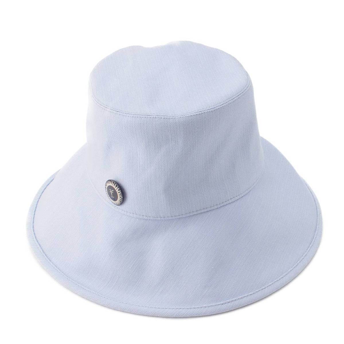 [Hermes] Hermes 23 Stainless Steel Gaelle Hemp x Cotton Bucket Hat Blue 57 [Used] [Authenticated and Guaranteed Authentic] 195286