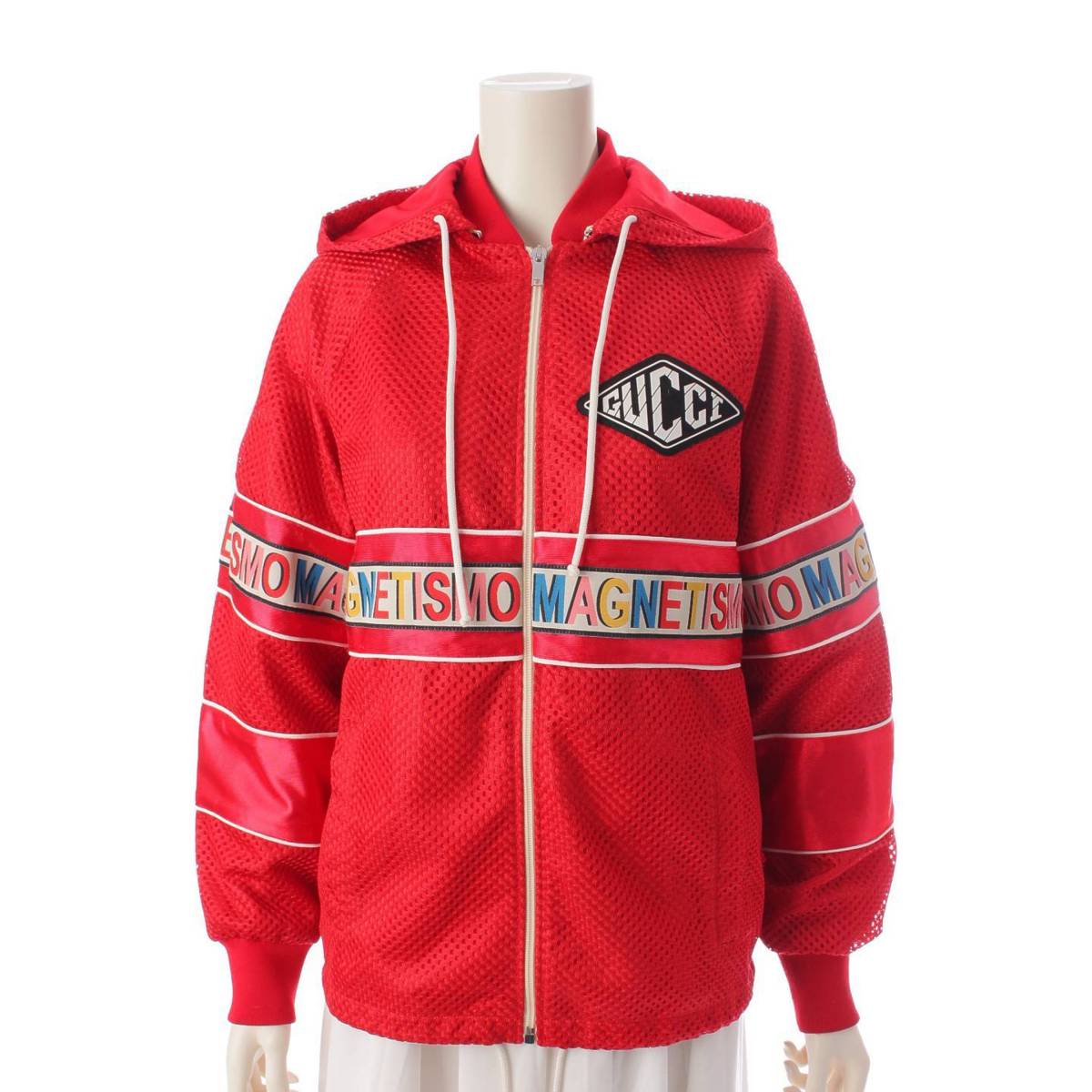 [Gucci] Gucci Magnetismo Nylon Blouson Hooded Jacket 518405 Red XXS [Used] [Authenticated and Guaranteed Authentic] 196948