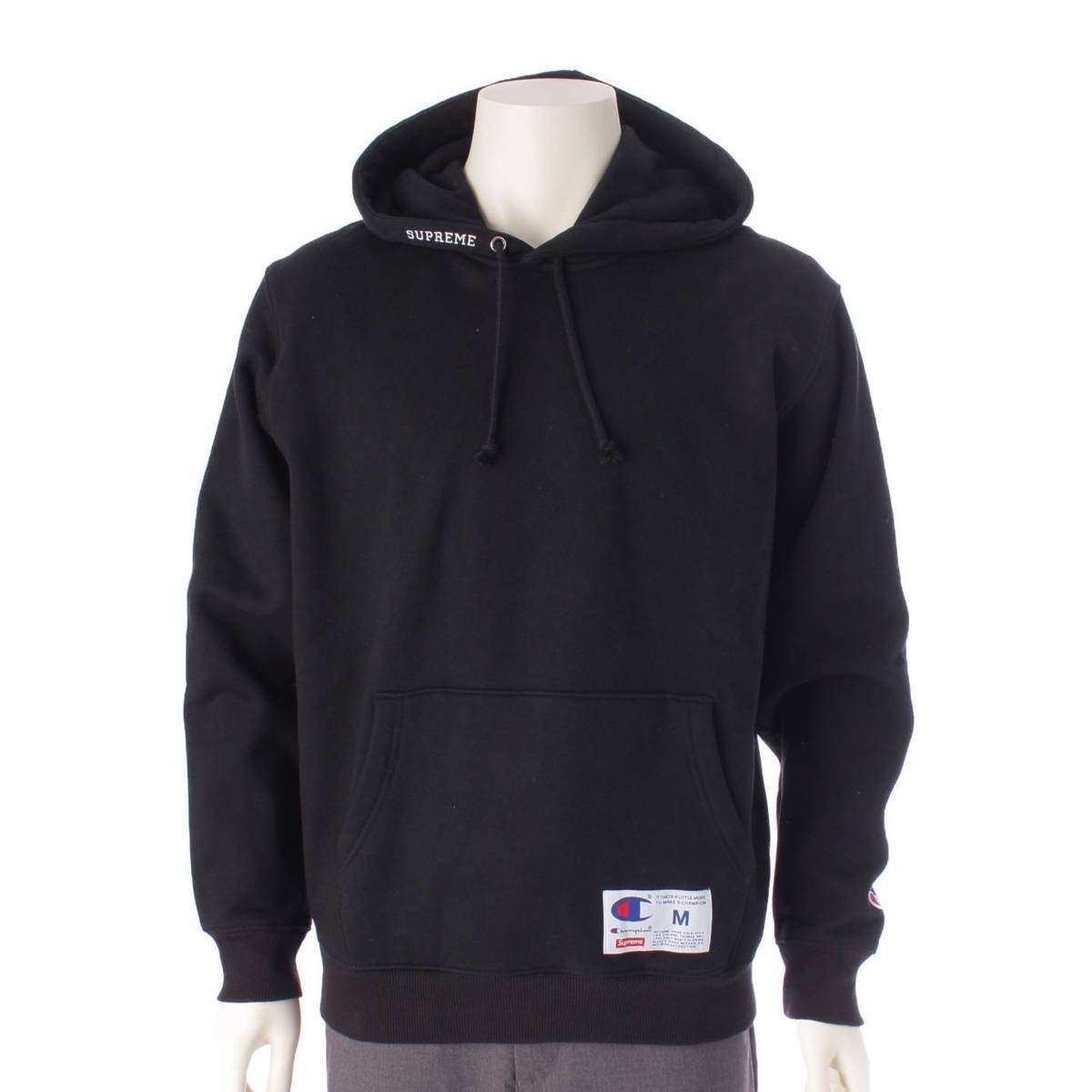 [Supreme] Supreme Champion collaboration men's 18Stainless Steel logo print pullover hoodie black M [Used] [Authenticated and genuine product guaranteed] 198104