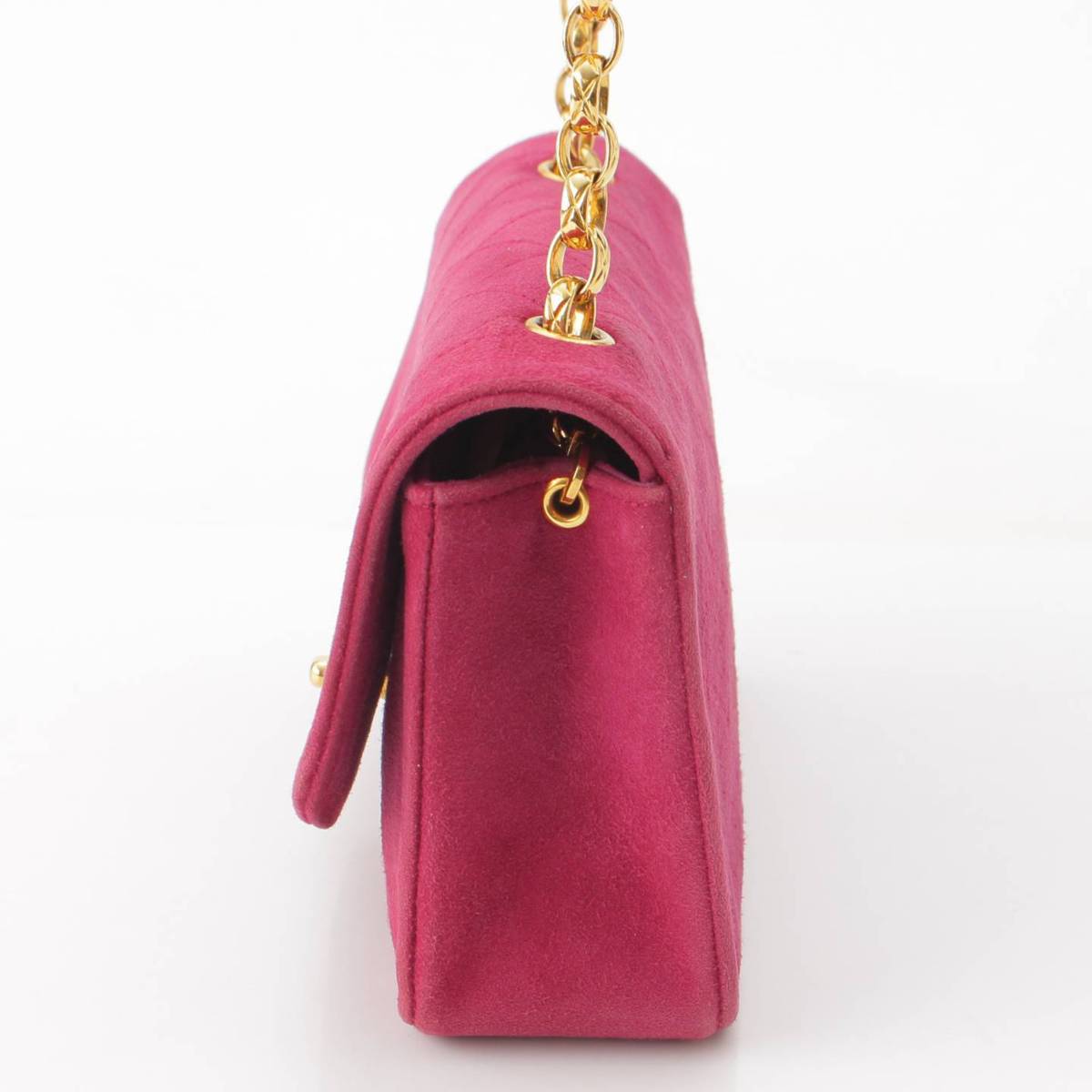 [Chanel] Chanel Diana Suede Single Flap Matelasse Chain Shoulder Bag Purple [Used] [Authenticated and Guaranteed Authentic] 198378