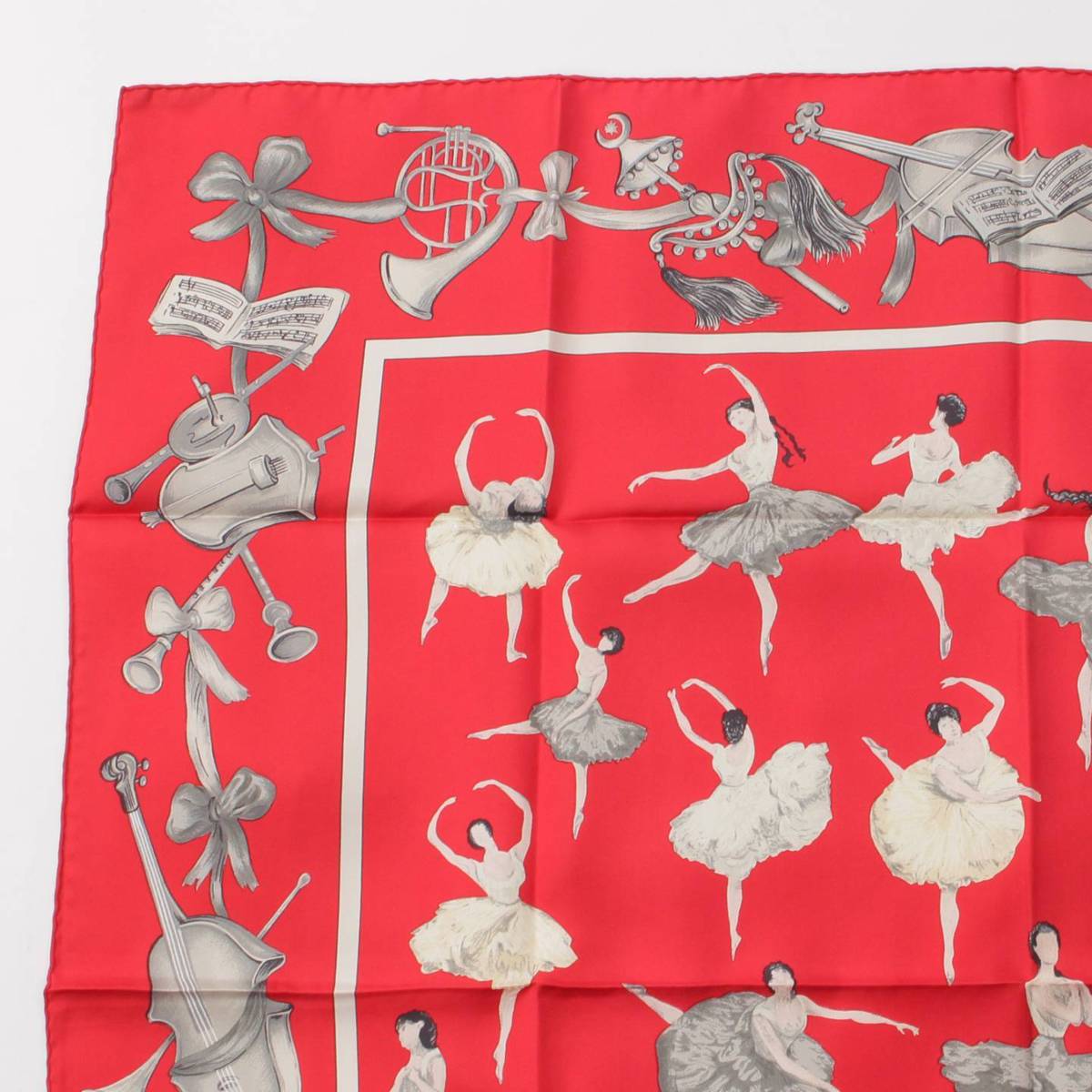 [Hermes] Hermes Carre 90 Silk Scarf La Danse Ballerina Red [Used] [Authenticated and Guaranteed Authentic] 198897