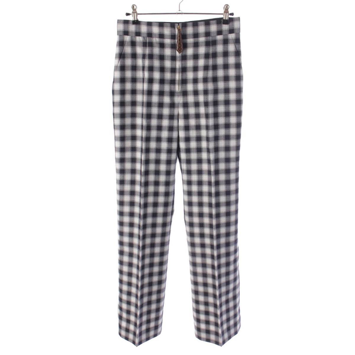 [Louis Vuitton] Louis Vuitton 23Stainless Steel Monogram Vichy Check Pants Bottoms 1ABCL9 Black x White 34 [Used] [Authenticated and Guaranteed Authentic] 199632