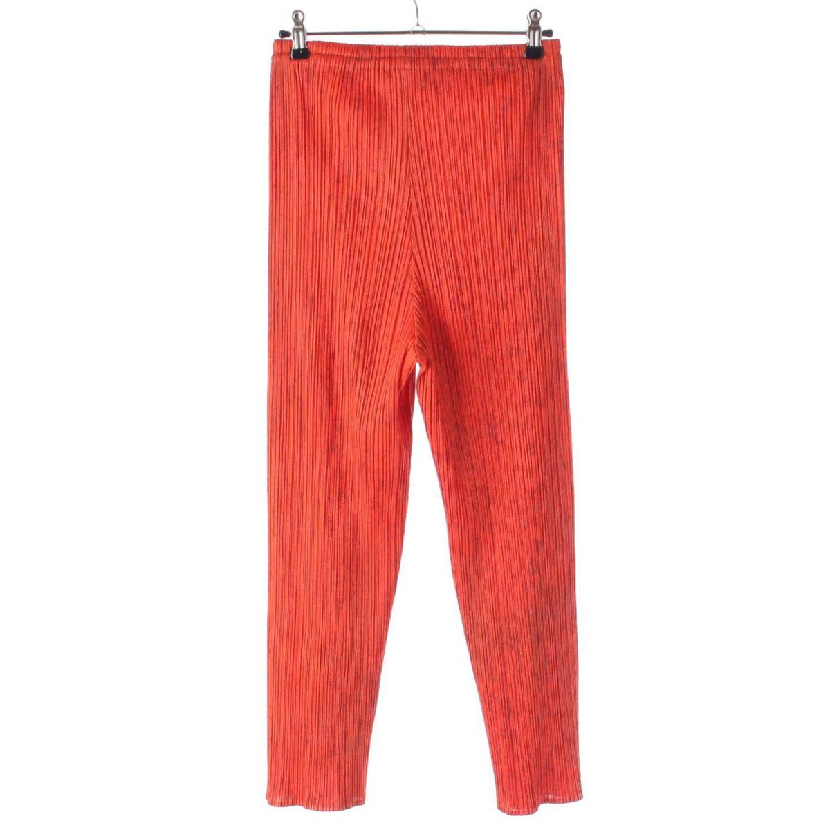 [Issey Miyake] Issey Miyake Pleated Please Cat Polyester Pants Bottoms PP83-JF745 Orange 4 [Used] [Authenticated and Guaranteed Authentic] 199905