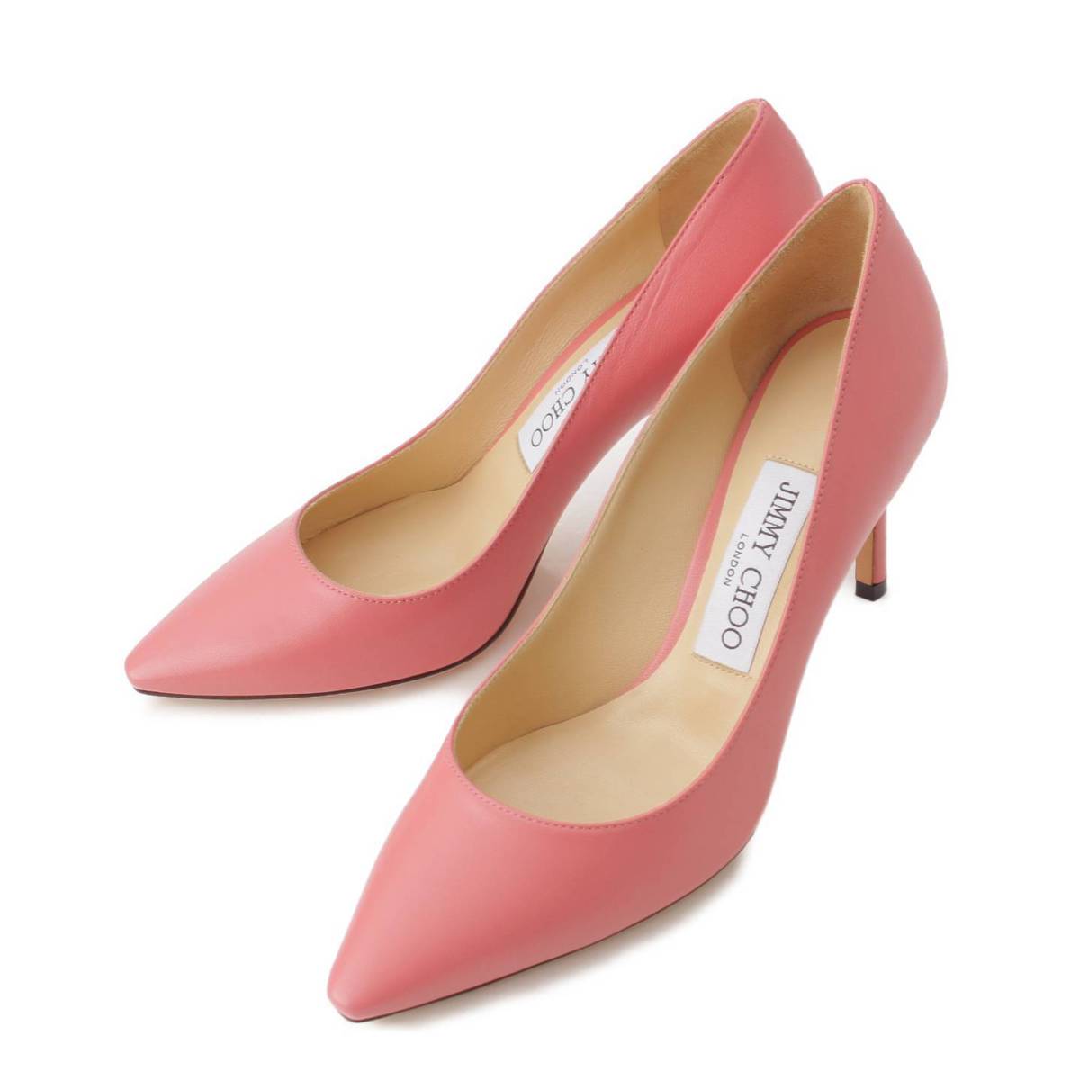 [Jimmy Choo] Jimmy Choo ROMY85 pointed toe kid leather pumps ROMY85KID pink 35 1/2 unused [Used] [Authenticated and guaranteed authentic] 200282