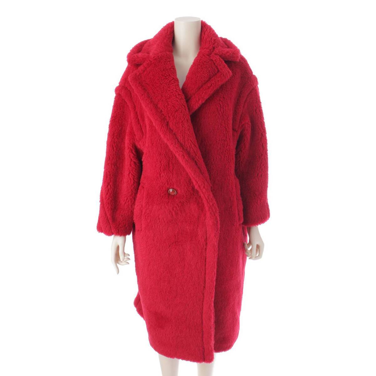 [Max Mara] Max Mara Teddy Bear LINA Alpaca Virgin Wool Fur Icon Coat Red XS [Used] [Authenticated and Guaranteed Authentic] 200537