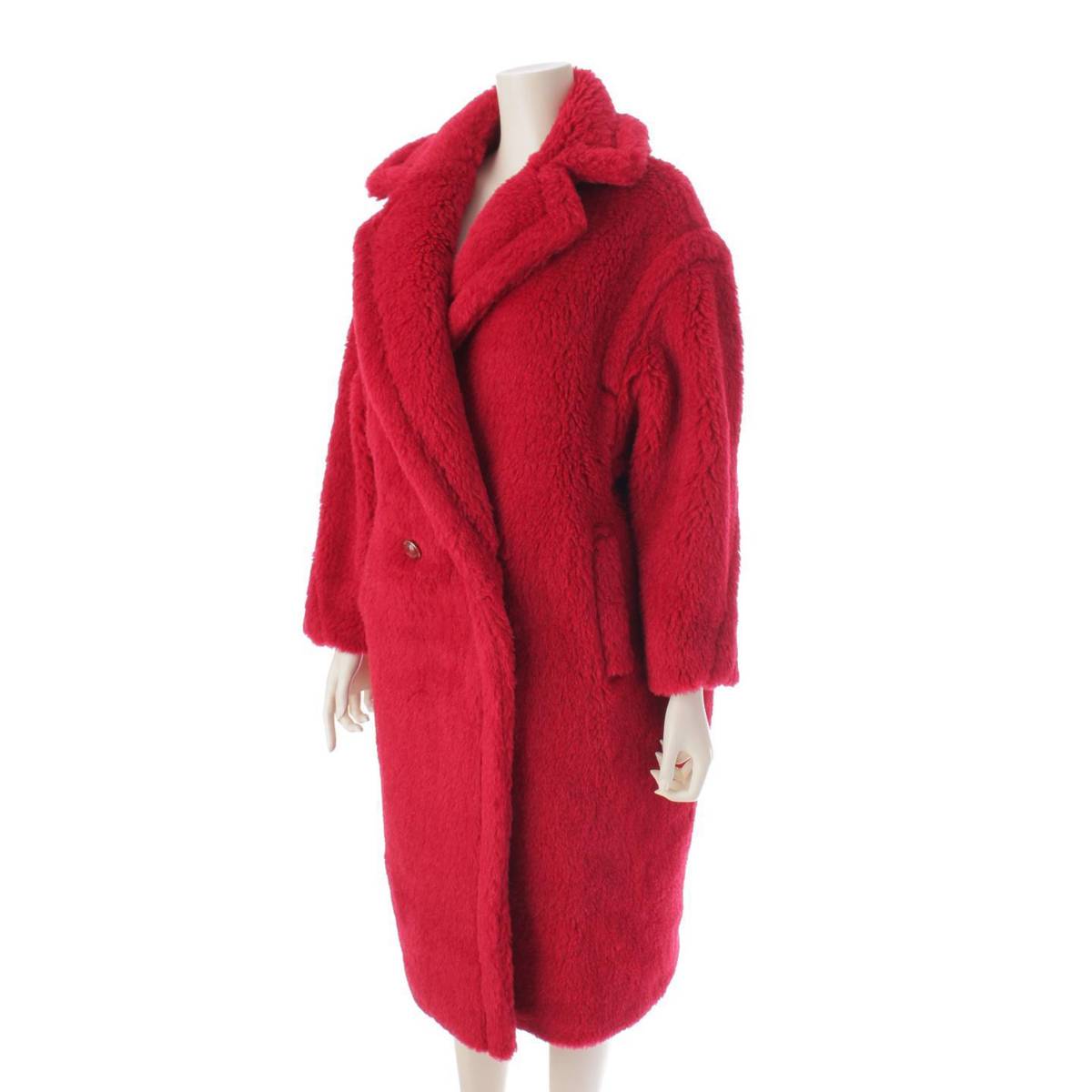 [Max Mara] Max Mara Teddy Bear LINA Alpaca Virgin Wool Fur Icon Coat Red XS [Used] [Authenticated and Guaranteed Authentic] 200537