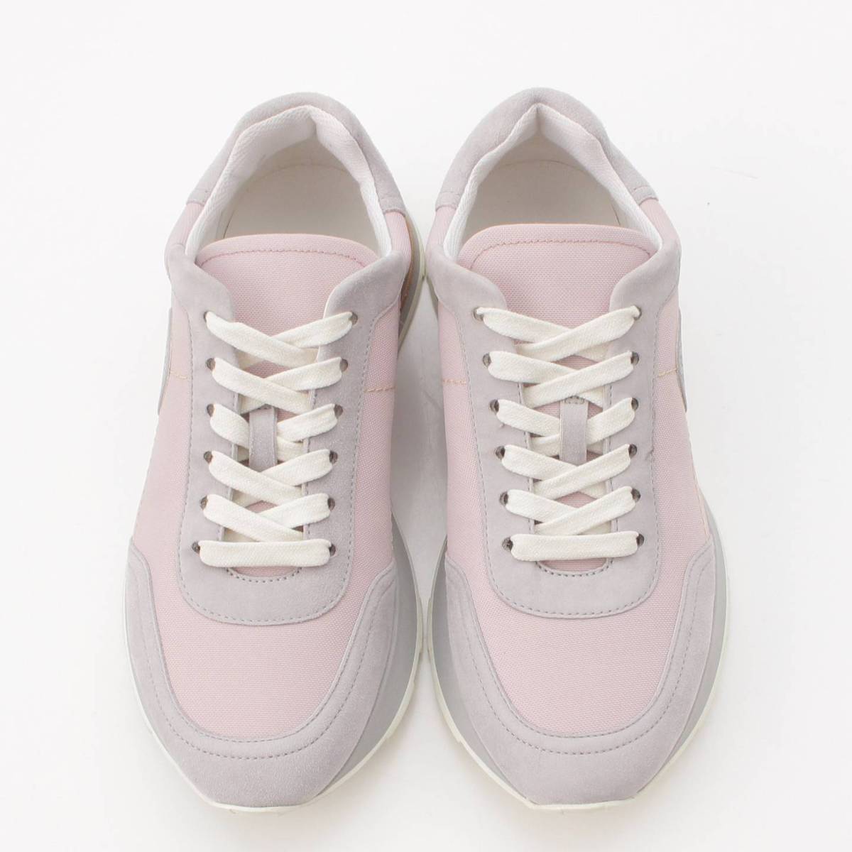 [Hermes] Hermes DRIVE Serie Patch Logo Canvas Sneakers Shoes Pink 37 [Used] [Authenticated and Guaranteed Authentic] 201244