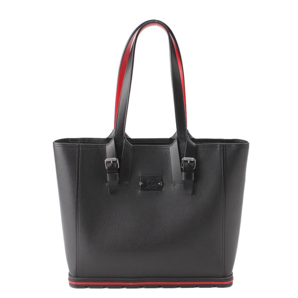 [Christian Louboutin] Christian Louboutin Cabyka Small Logo Badge Leather Tote Bag 1205119B078 Black [Used] [Authenticated and Guaranteed Authentic] 201250