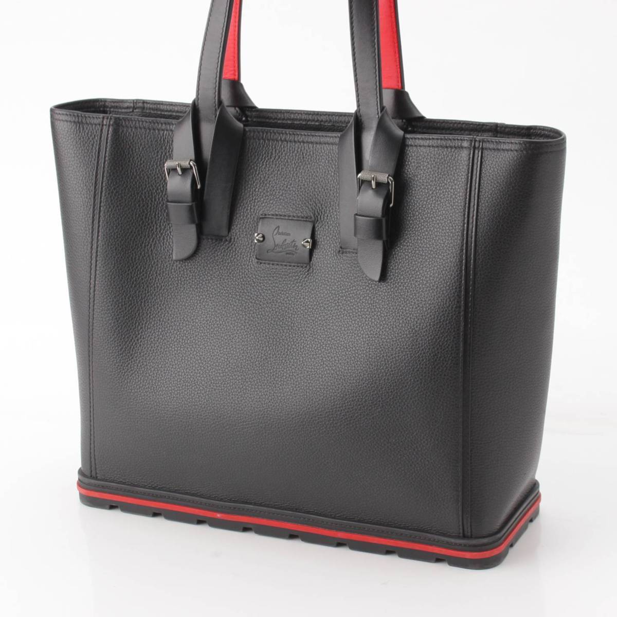 [Christian Louboutin] Christian Louboutin Cabyka Small Logo Badge Leather Tote Bag 1205119B078 Black [Used] [Authenticated and Guaranteed Authentic] 201250