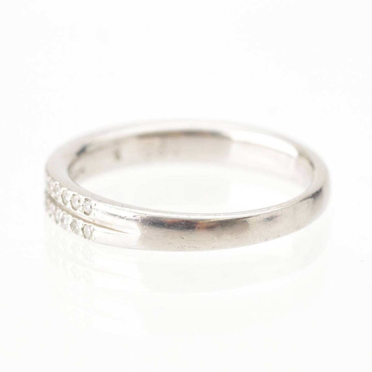 [ ] Pt950 0.25ct Half Diamond Pinky Ring Platinum Size 5 3.9g [Used] [Authenticated and Guaranteed Authentic] 201436