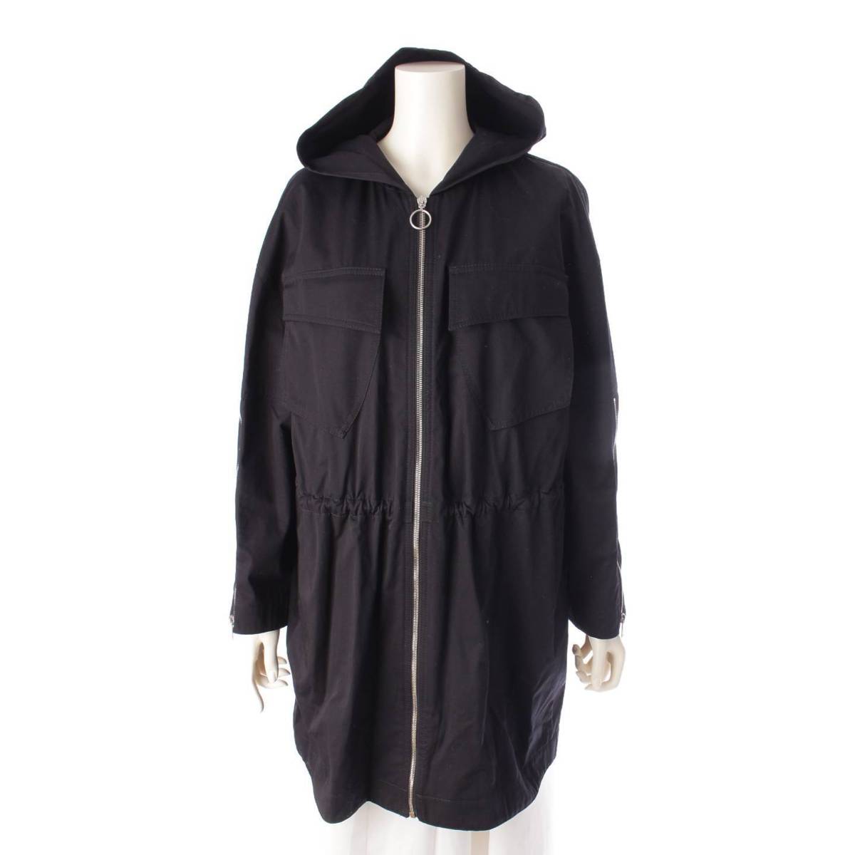 [Stella McCartney] Stella McCartney Spring Coat Hood Sleeve Logo Outerwear Black 34 [Used] [Authenticated/Genuine Product Guaranteed] 201472