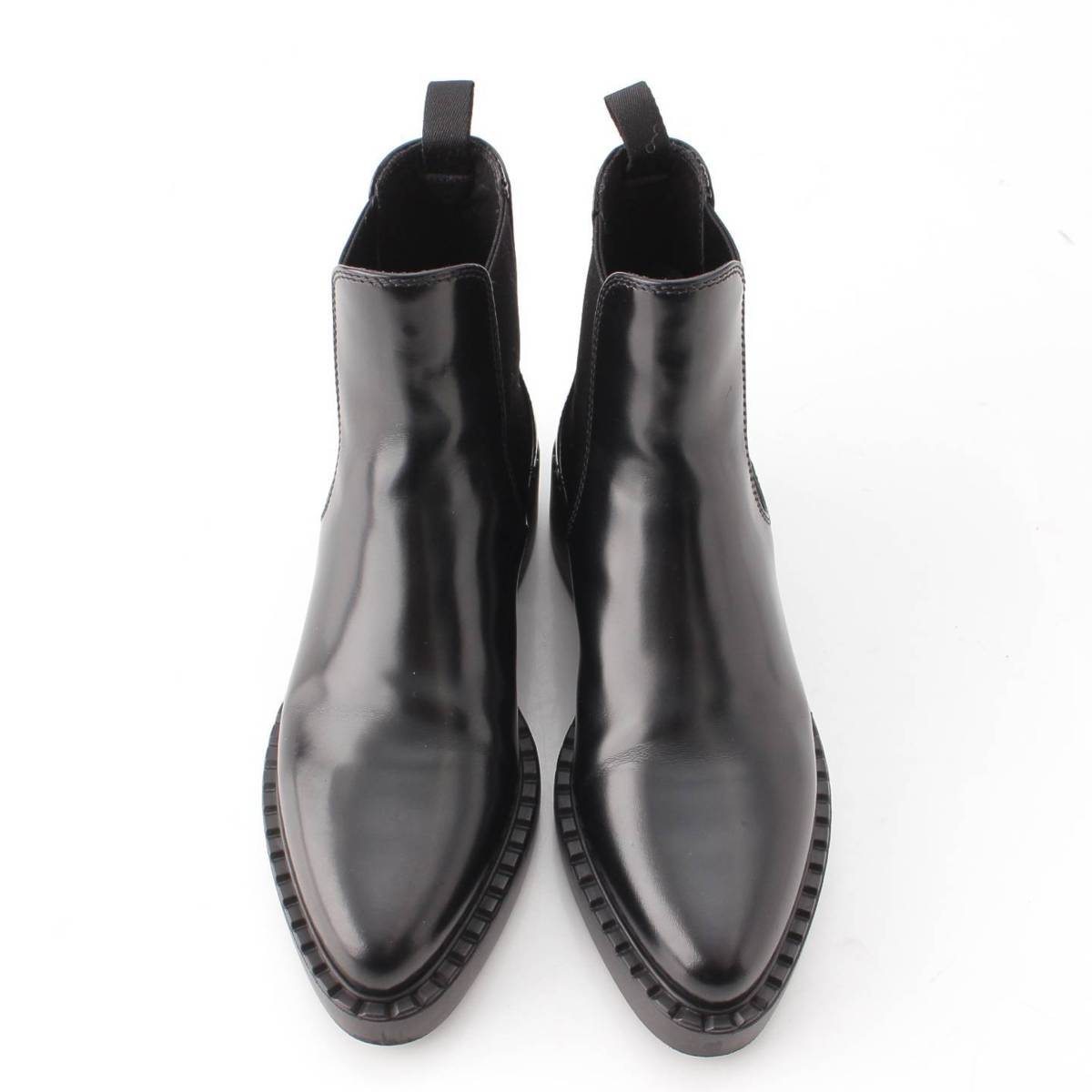 [PRADA] Prada Brushed Leather Side Gore Chelsea Boots 1T676M Black 36.5 [Used] [Authenticated and Guaranteed Authentic] 202078