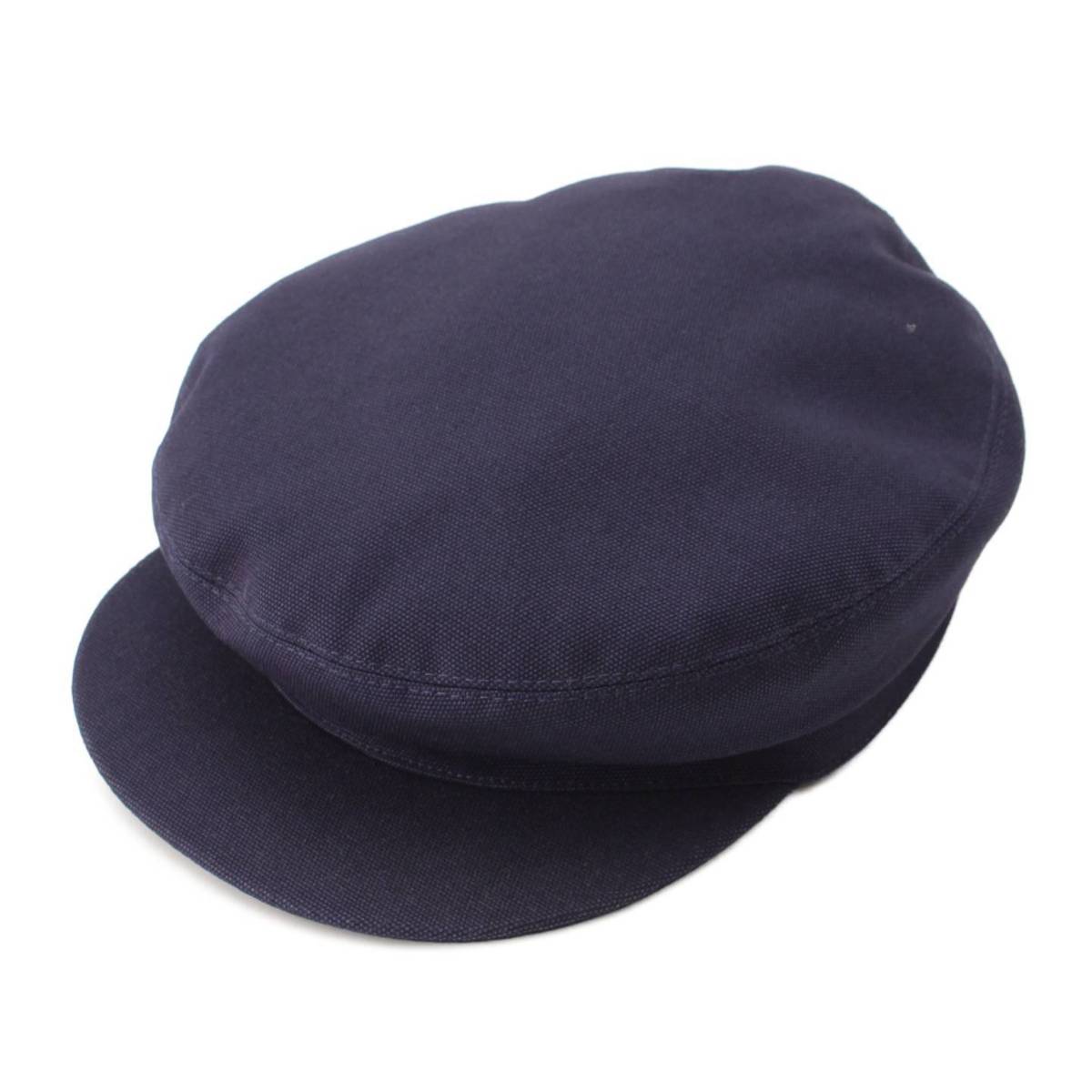 [Hermes] Hermes Serie Button Cotton Newsboy Hat Navy 57 [Used] [Authenticated and Guaranteed Authentic] 202144