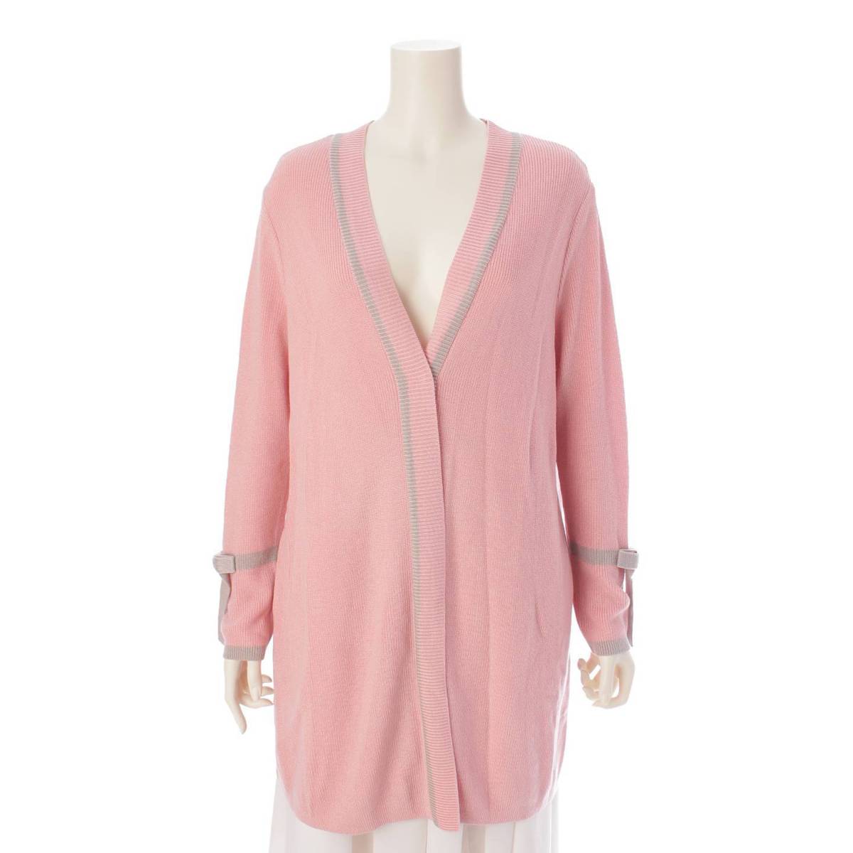 [Rene] Rene 23 years Sleeve ribbon Cupra x wool Long sleeve Long cardigan 5312040 Pink 36 [Used] [Authenticated and genuine product guaranteed] 202157