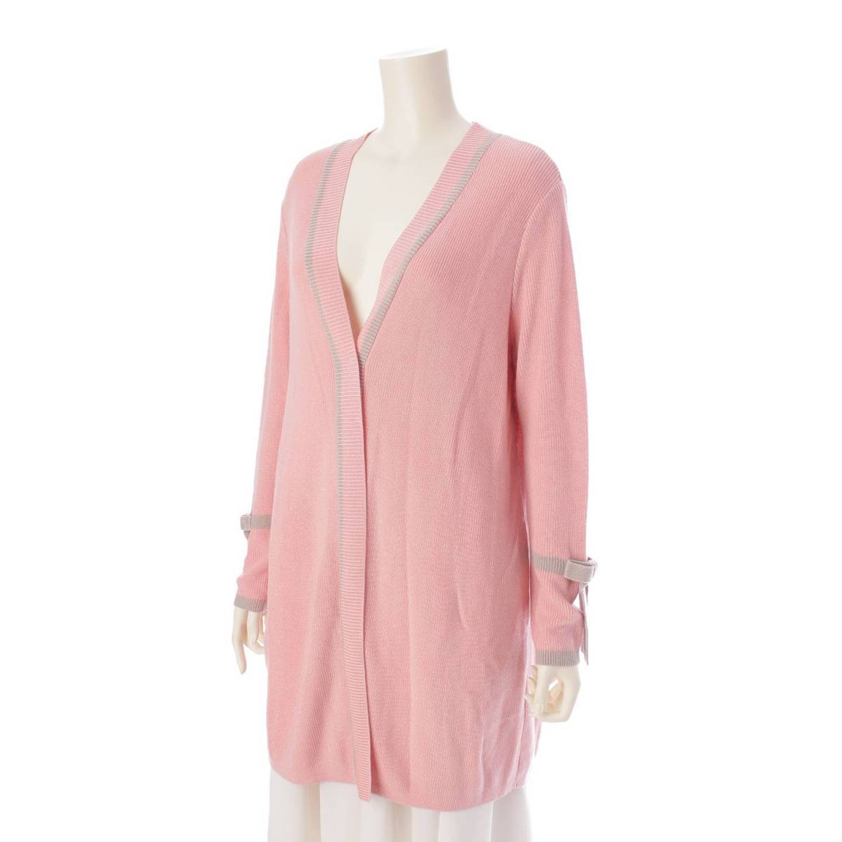 [Rene] Rene 23 years Sleeve ribbon Cupra x wool Long sleeve Long cardigan 5312040 Pink 36 [Used] [Authenticated and genuine product guaranteed] 202157