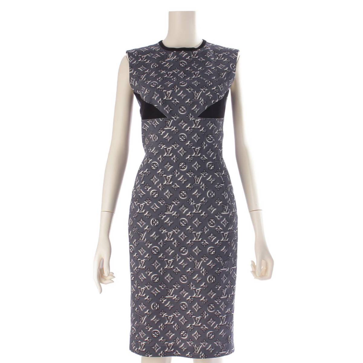 [Louis Vuitton] Louis Vuitton 20th Monogram Sleeveless One-Piece Dress FIDR34TSQ Gray 34 [Used] [Authenticated and Guaranteed Authentic] 202896