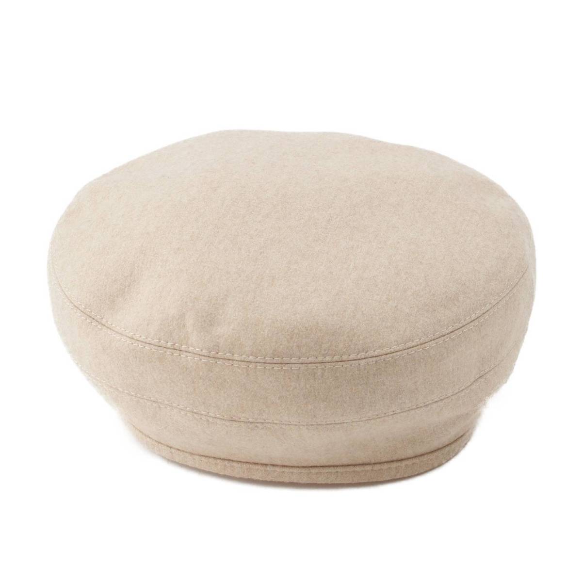 [Hermes] Hermes Saint Honore Serie Cashmere Piping Beret Hat Beige 56 [Used] [Authenticated and Guaranteed Authentic] 202899