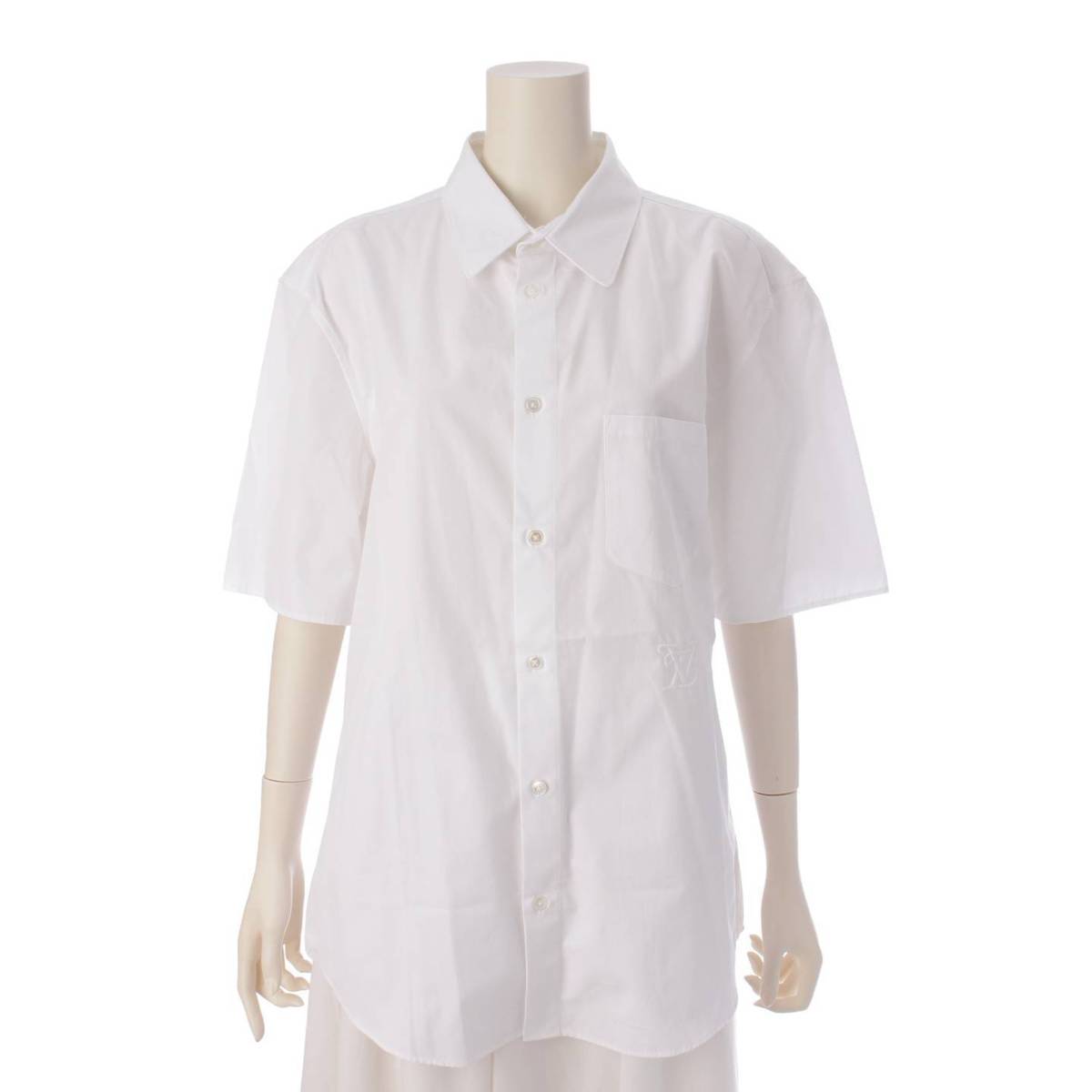 [Louis Vuitton] Louis Vuitton NIGO 20AW Men's LV logo embroidered cotton short sleeve shirt blouse white L [Used] [Authenticated and genuine product guaranteed] 202917