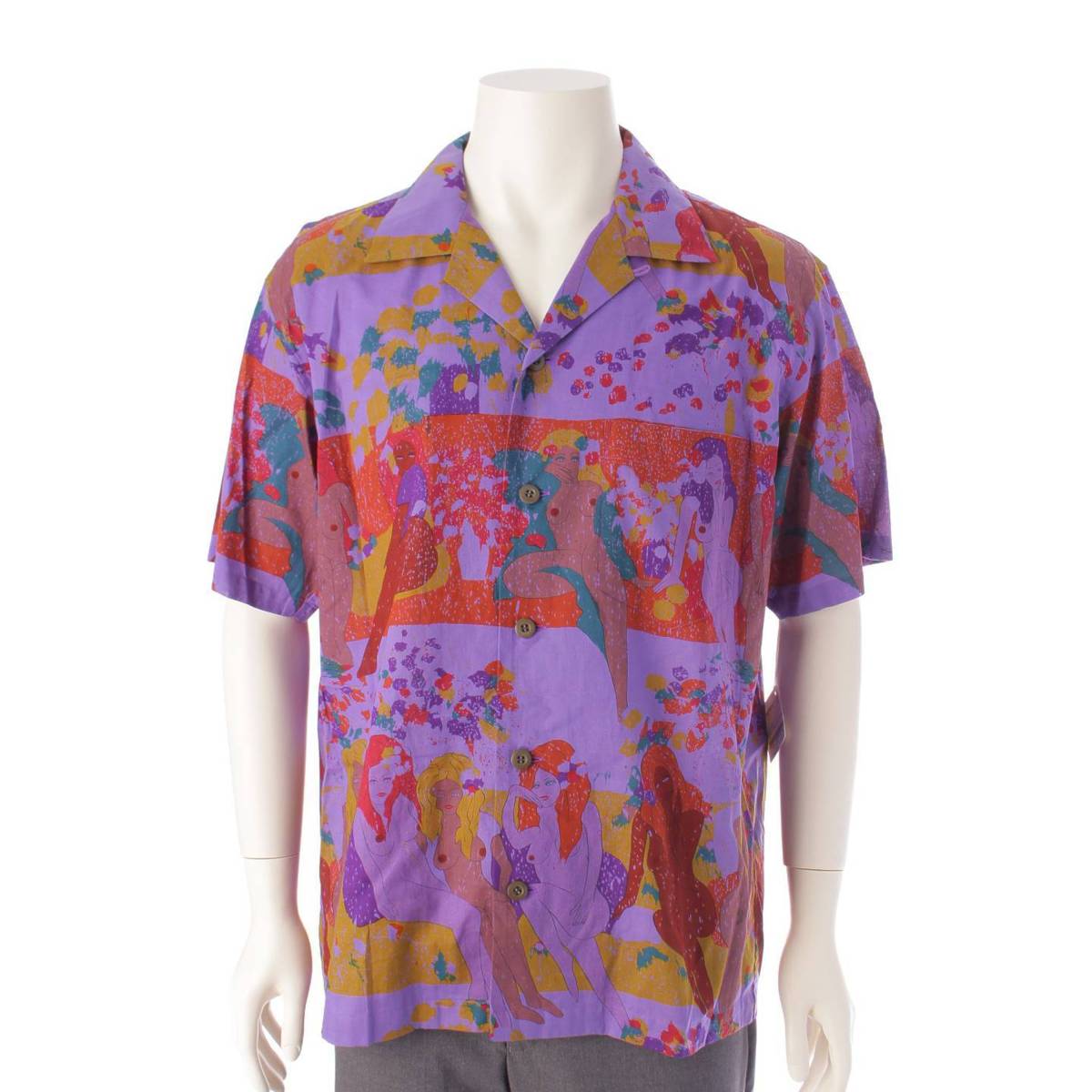 [Issey Miyake] Issey miyake 03AW Men's i-NEW i-NOW MIYAKE ISSEY Cotton Aloha Shirt Purple 3 Unused [Used] [Authenticated/Genuine Product Guaranteed] 202975