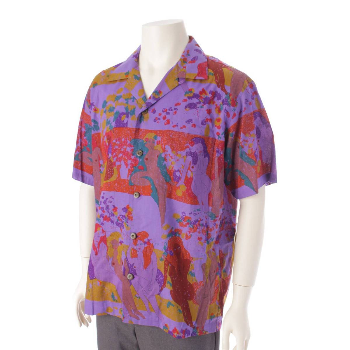 [Issey Miyake] Issey miyake 03AW Men's i-NEW i-NOW MIYAKE ISSEY Cotton Aloha Shirt Purple 3 Unused [Used] [Authenticated/Genuine Product Guaranteed] 202975