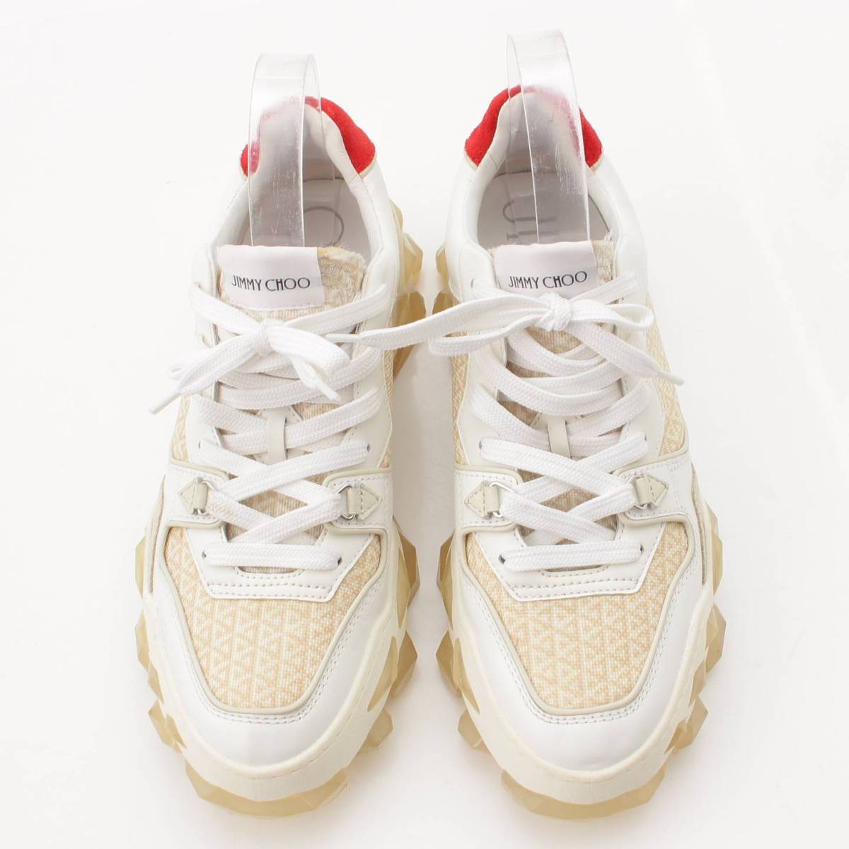 [Jimmy Choo] Jimmy Choo Men's DIAMOND x TRAINER Diamond Low-Cut Sneakers White 39 [Used] [Authenticated and Guaranteed Authentic] 203307