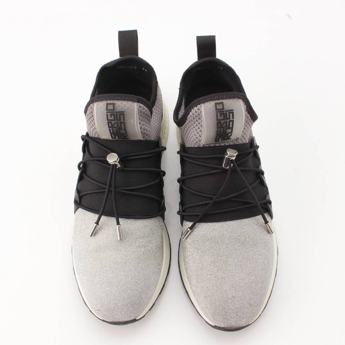 [Sergio Rossi] Sergio Rossi SR1 RUNNING Glitter Low-Cut Sneakers A89420 Silver 39 [Used] [Authenticated and Guaranteed Authentic] 203310