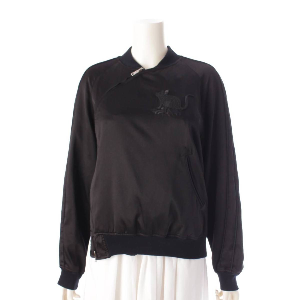 Comme des Garçons Noir Kei Ninomiya 20Stainless Steel silk Embroidery Asymmetrical Reversible Blouson 3E-J007 black S