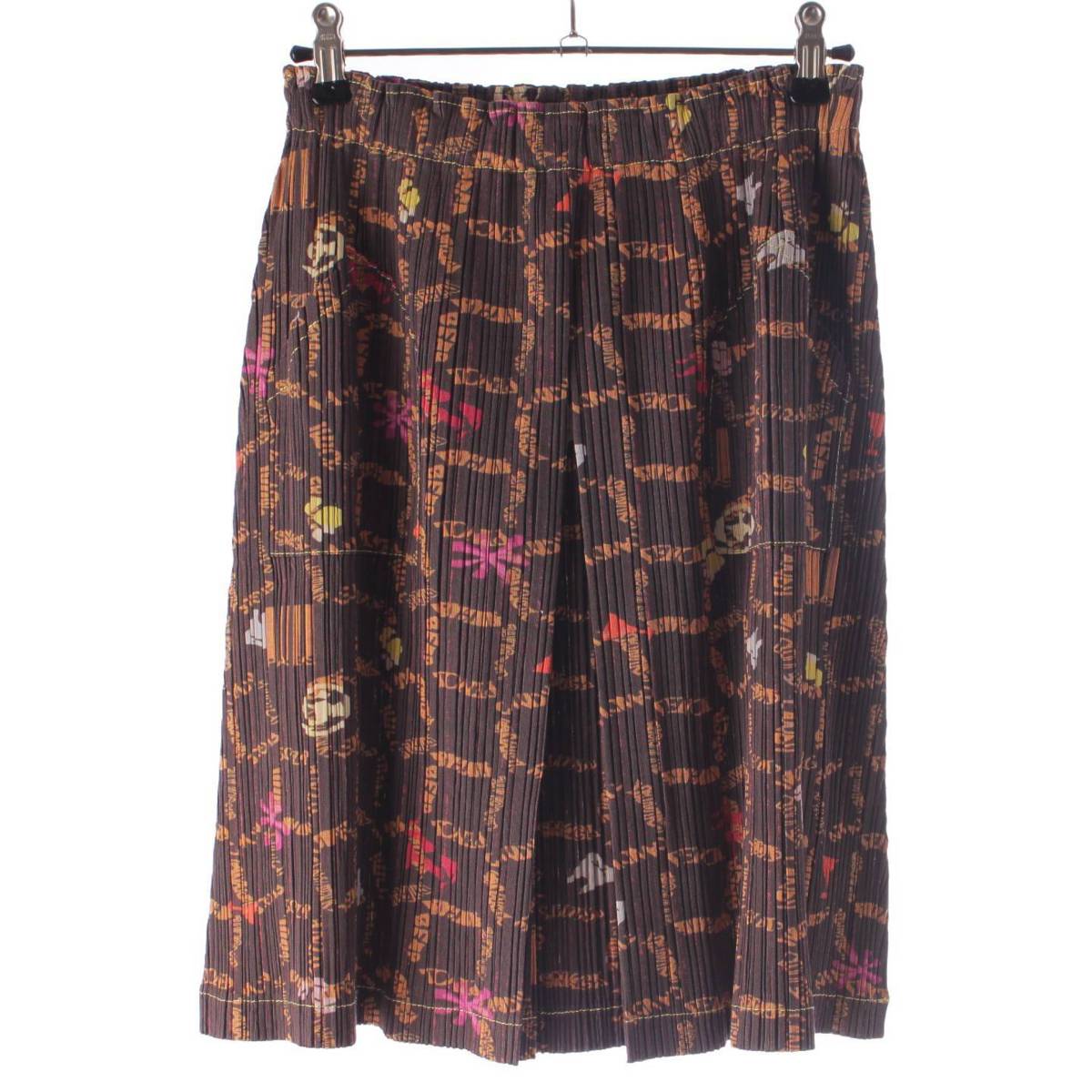 [Issey Miyake] Issey Miyake Pleated Please Megamart Pleated Knee-length Skirt PP83-JG563 Brown 3 Unused [Used] [Authenticated and Guaranteed Authentic] 203408