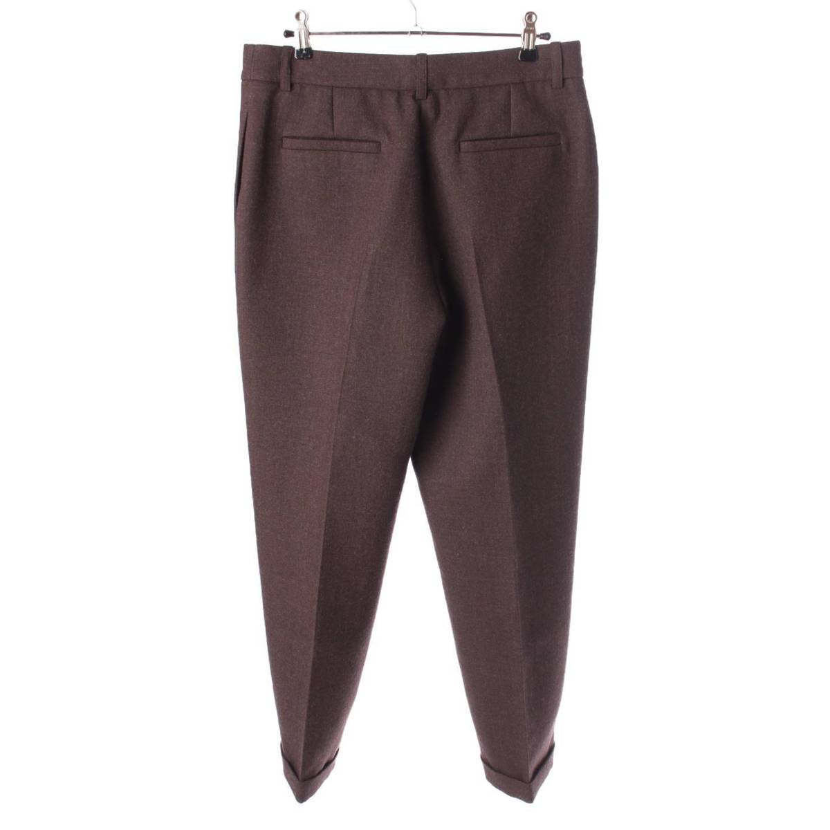 [Hermes] Hermes 23 years Wool Straight Pants Slacks Bottoms Brown 38 [Used] [Authenticated and Guaranteed Authentic] 203625