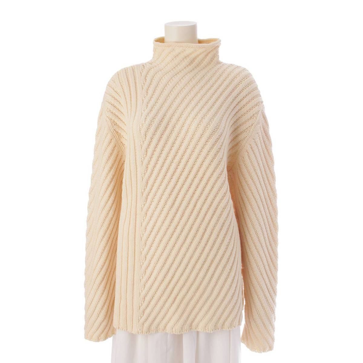 [Hermes] Hermes Merino Wool Turtleneck Knit Sweater Top Ivory L [Used] [Authenticated and Guaranteed Authentic] 203631