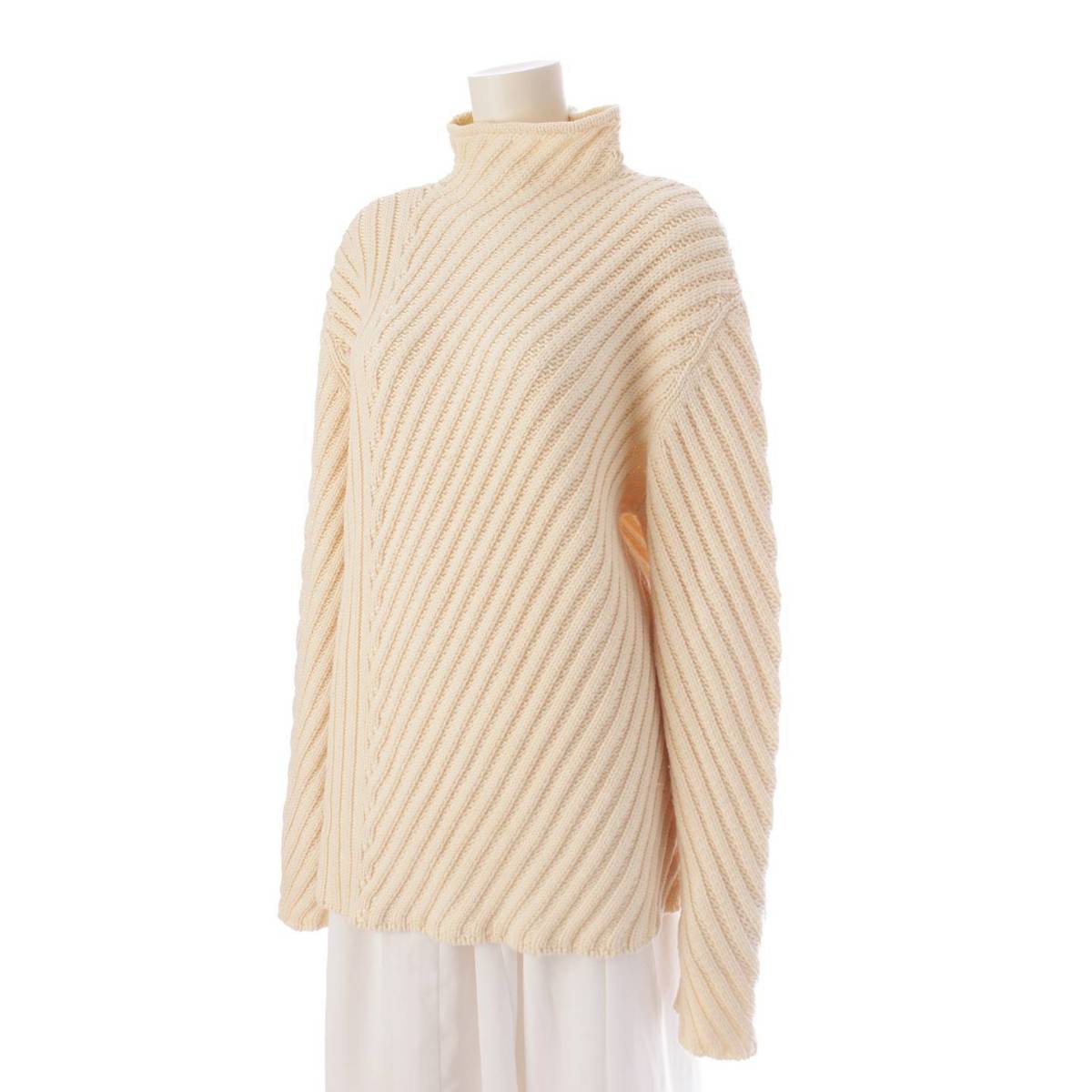 [Hermes] Hermes Merino Wool Turtleneck Knit Sweater Top Ivory L [Used] [Authenticated and Guaranteed Authentic] 203631