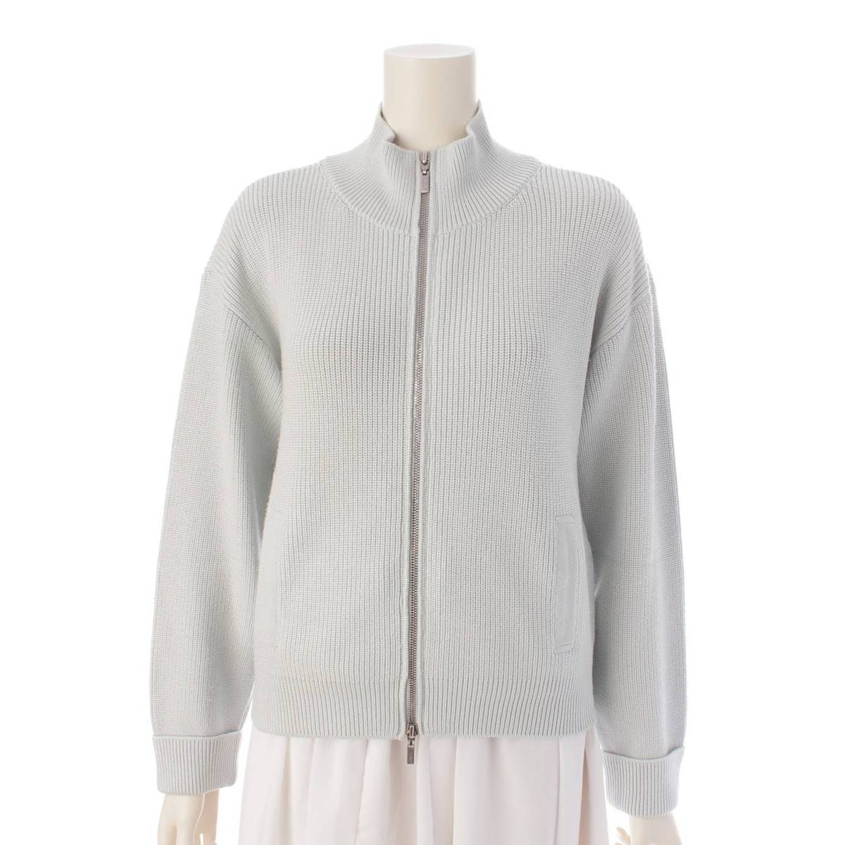 [Foxey] Foxey ROBIN high neck zip-up knit cardigan jacket 42604 mint size 40 [Used] [Authenticated and genuine product guaranteed] 203800