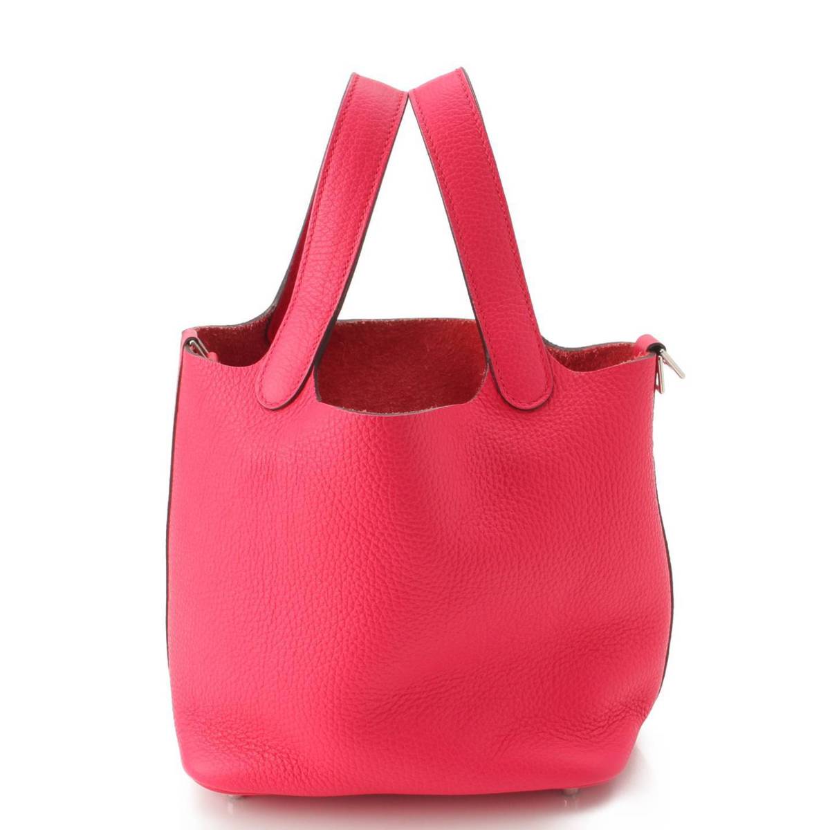 [Hermes] Hermes C engraved Picotin Lock PM Taurillon Clemence handbag Silver Metal Pink [Used] [Authenticated and genuine product guaranteed] 203924