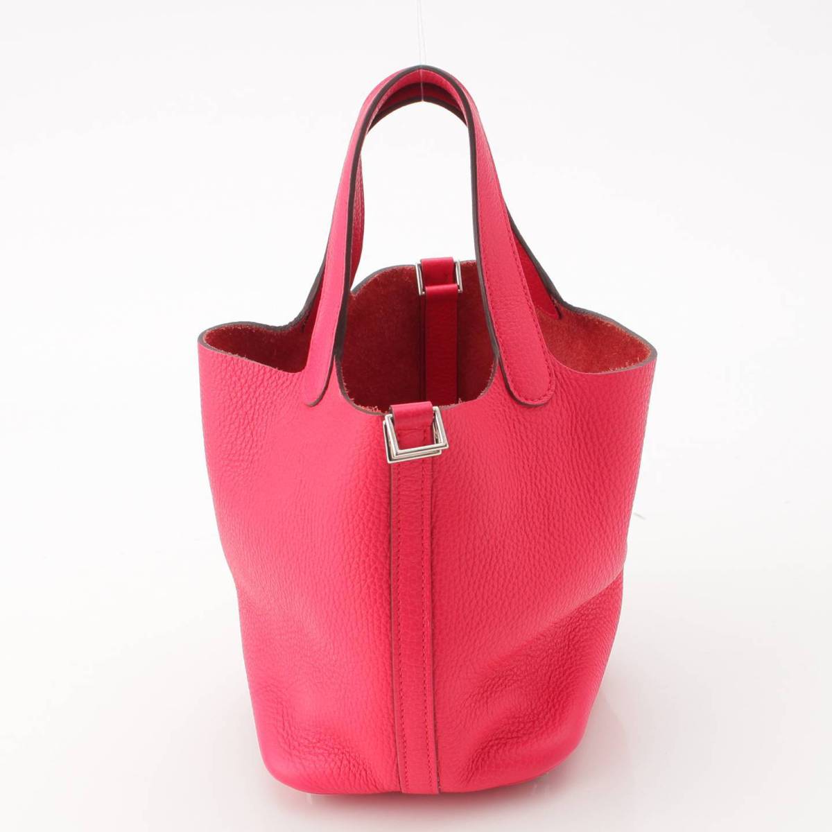 [Hermes] Hermes C engraved Picotin Lock PM Taurillon Clemence handbag Silver Metal Pink [Used] [Authenticated and genuine product guaranteed] 203924