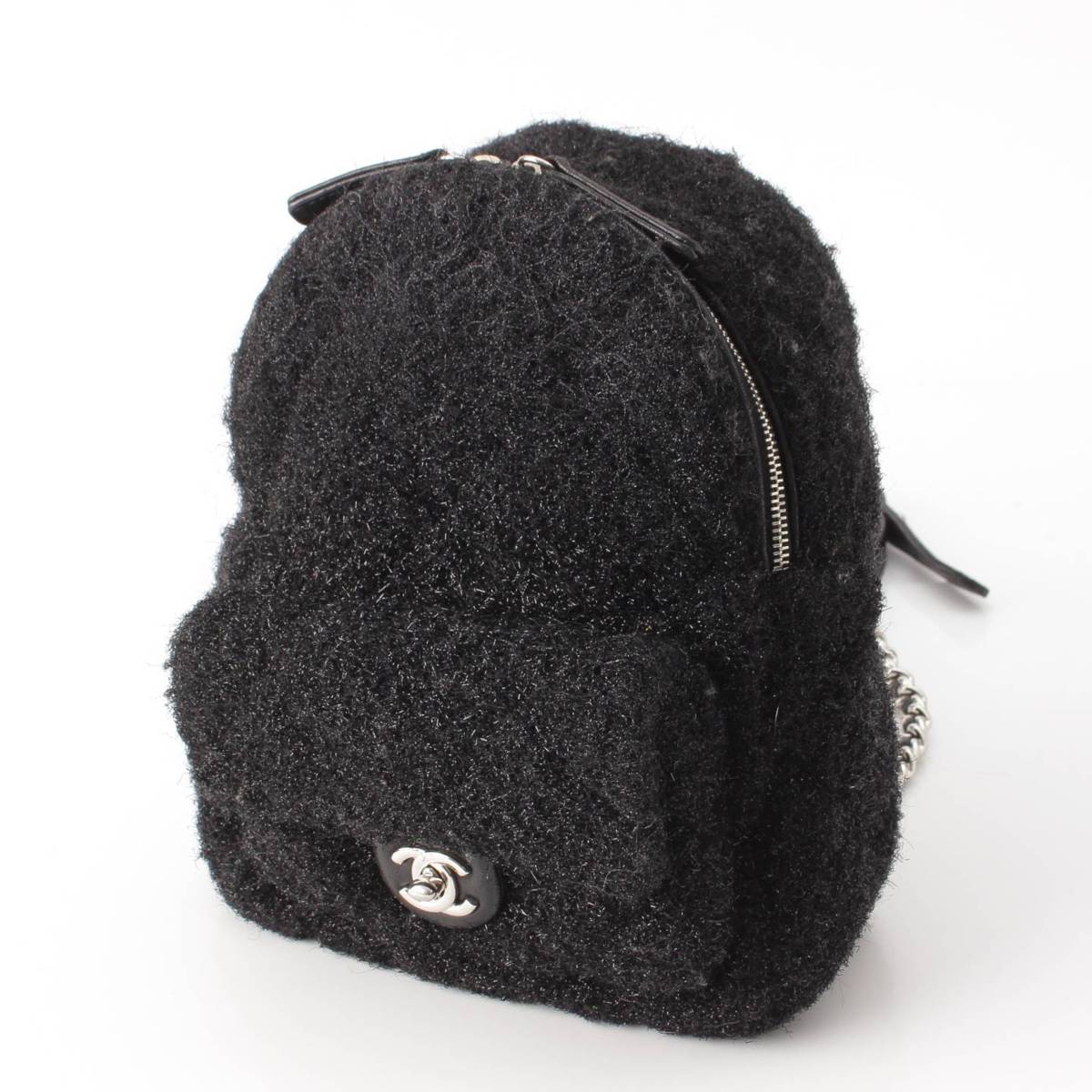 [Chanel] Chanel 24th Series Turnlock COCO Mark Pool Toe Glitter Mini Backpack Black [Used] [Authenticated and Guaranteed Authentic] 203934