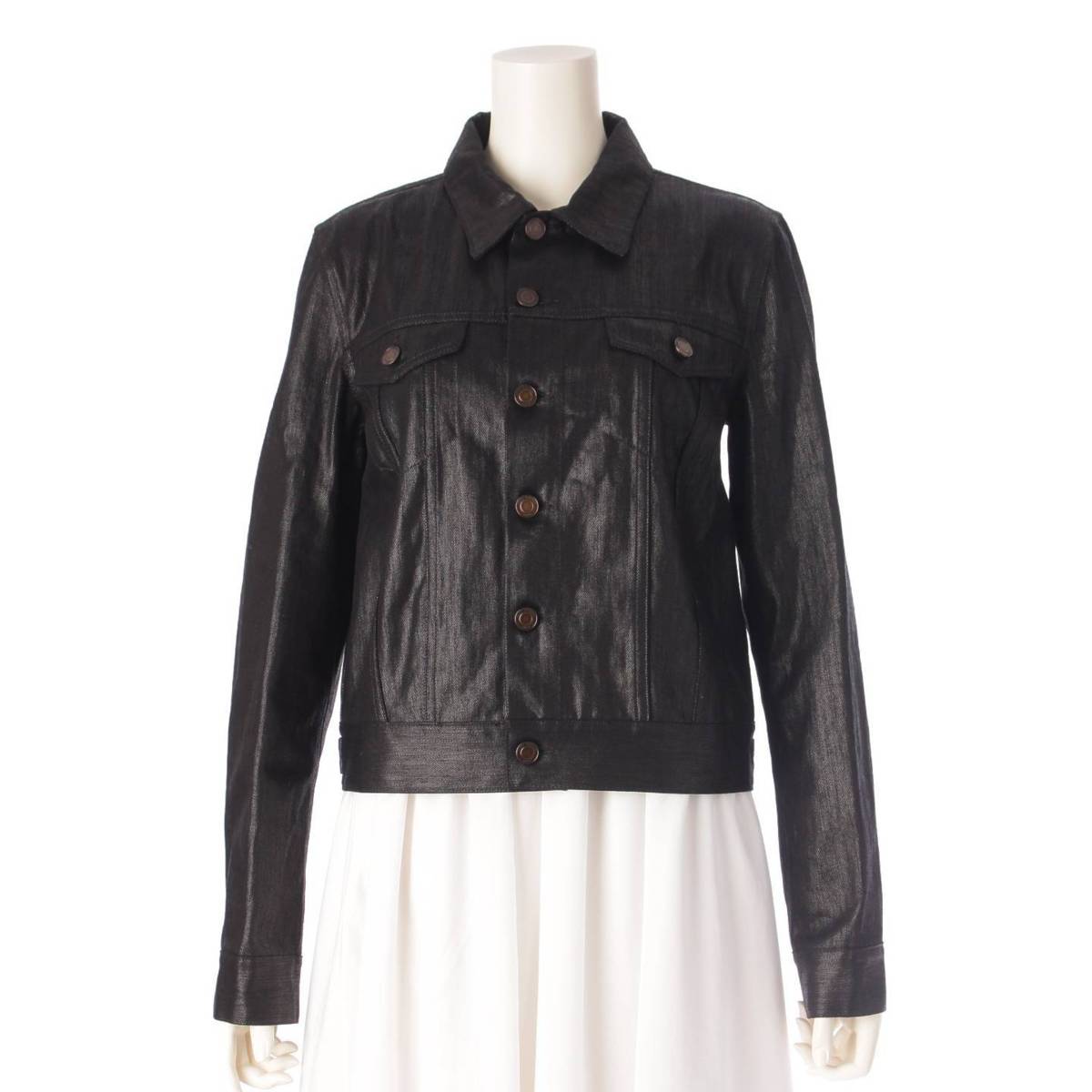 [Saint Laurent] SAINT LAURENT 2018 Coated Denim Jacket G-Jean 537045 Black L [Used] [Authenticated and Guaranteed Authentic] 203991