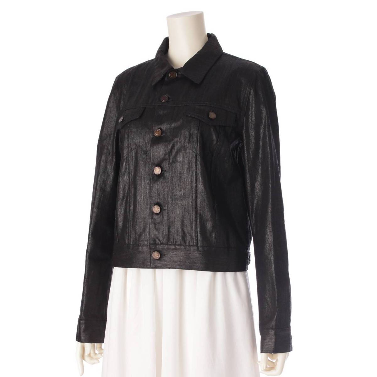 [Saint Laurent] SAINT LAURENT 2018 Coated Denim Jacket G-Jean 537045 Black L [Used] [Authenticated and Guaranteed Authentic] 203991