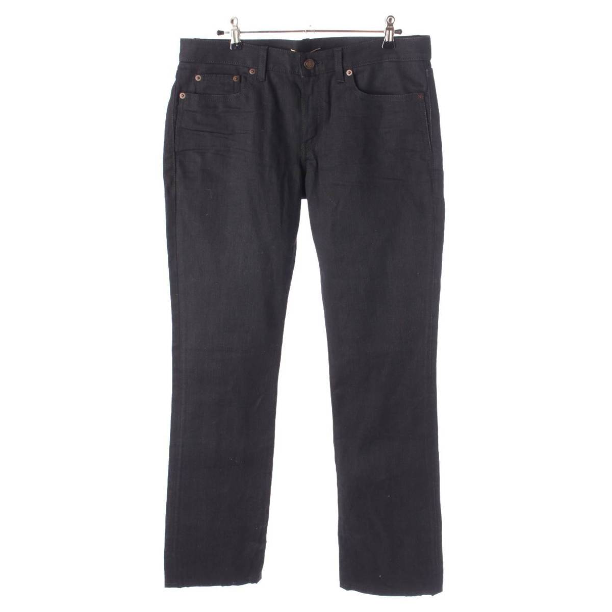 [Saint Laurent] SAINT LAURENT 2018 Logo Button Denim Pants Jeans Bottoms 535317 Black 30 [Used] [Authenticated and Guaranteed Authentic] 203993