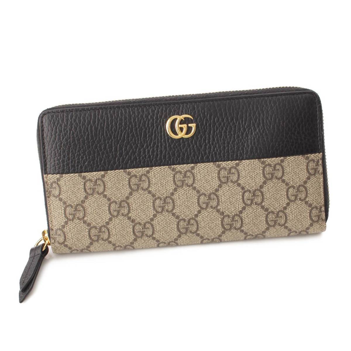 [Gucci] Gucci GG Supreme Marmont Zip Around Long Wallet 456117 Beige [Used] [Authenticated and Guaranteed Authentic] 204150