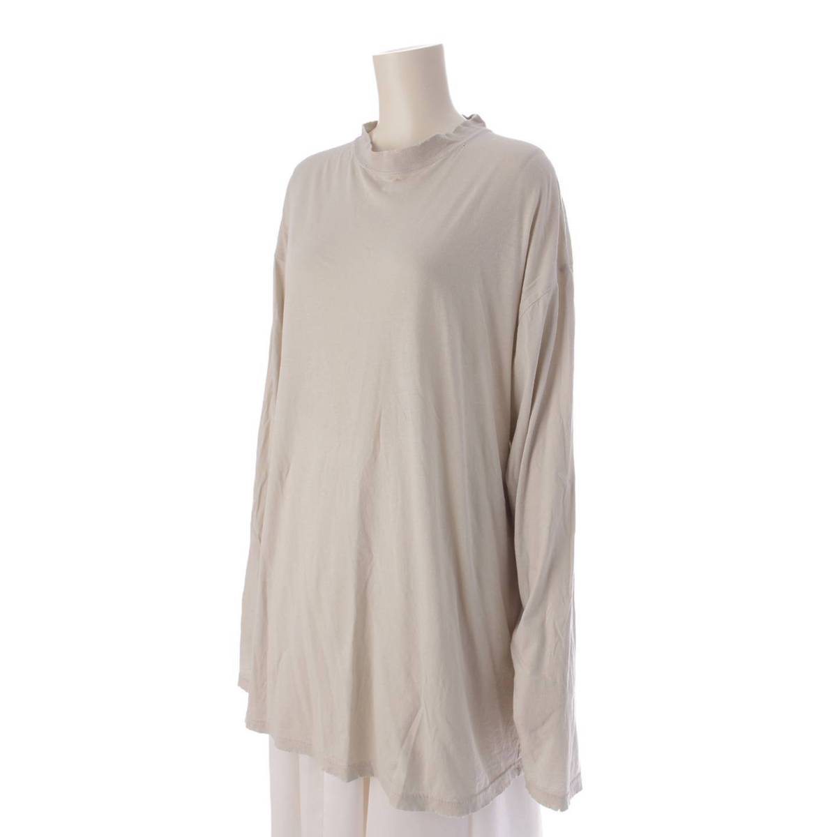 [Balenciaga] Balenciaga 23Stainless Steel Logo Cotton Distressed Long Sleeve T-Shirt Cut and Sewn 739783 Gray L [Used] [Authenticated and Guaranteed Authentic] 204317