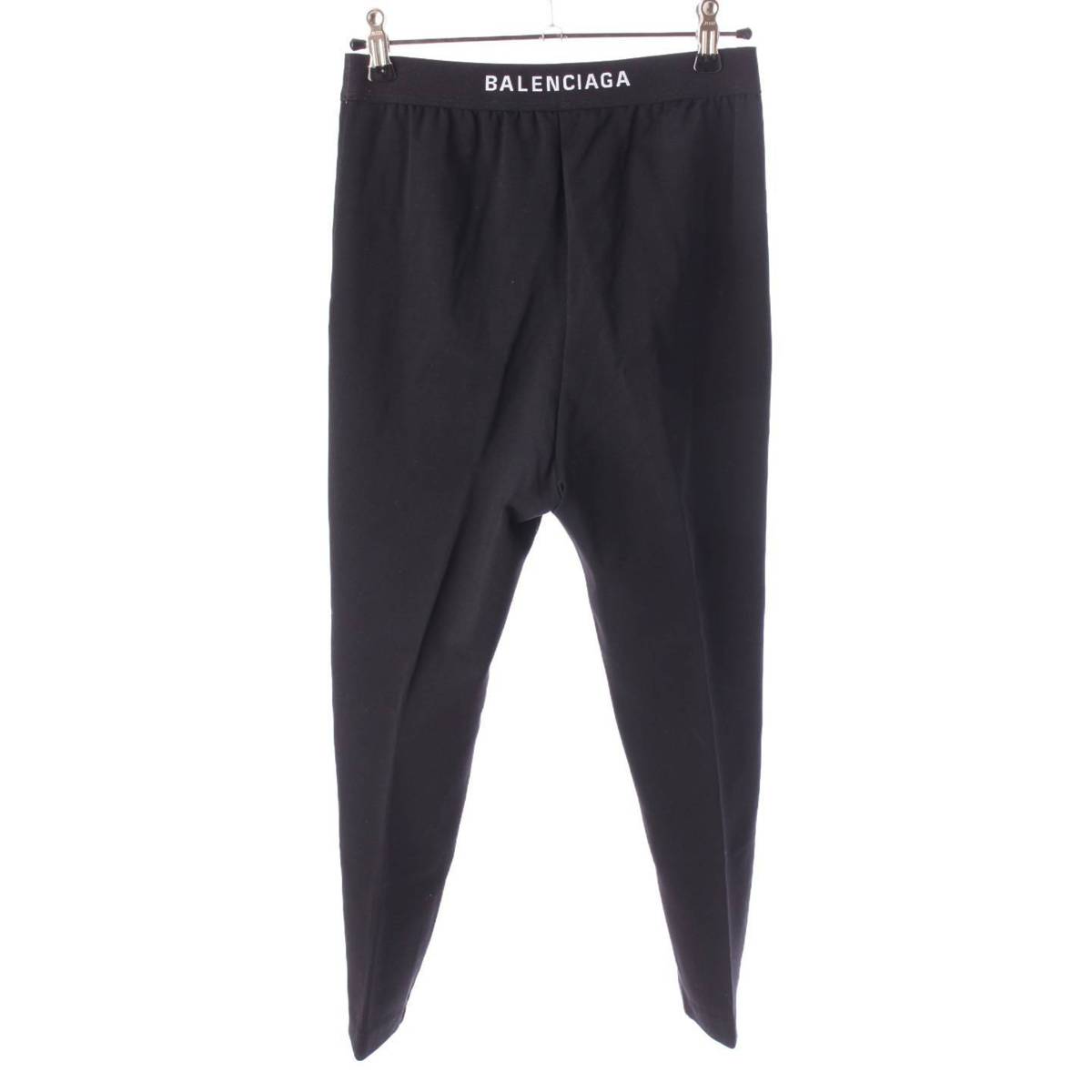 [Balenciaga] Balenciaga Logo Rayon x Nylon Jogger Skinny Pants Leggings 506182 Black 40 [Used] [Authenticated and Guaranteed Authentic] 204330